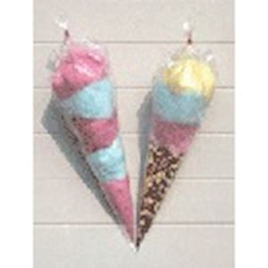Puntzak 25 x 46 cm gevuld met popcorn en/of suikerspin